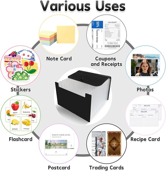 DHATMYC 4x6 Index Card Organizer Holder File Box 3x5 Inch Note Flash Card - Image 6