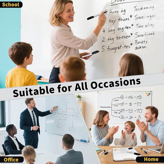 Duchong Dry Erase Markers, 30 Packs Black Fine Tip Whiteboard Markers - Image 7