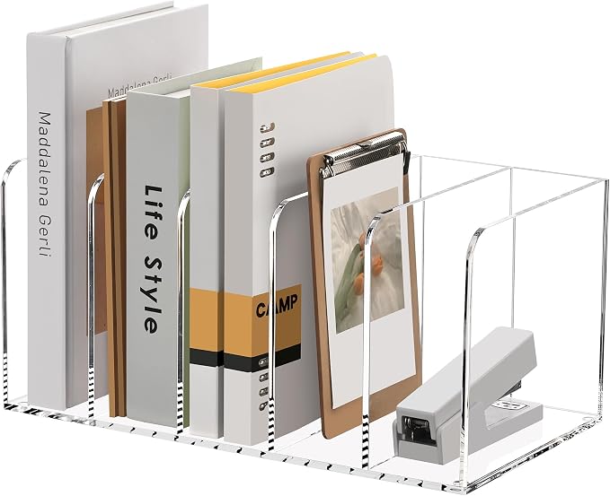 SANRUI Acrylic Magazine Holder Desk Organizer Workspace Sorters by SANRUI