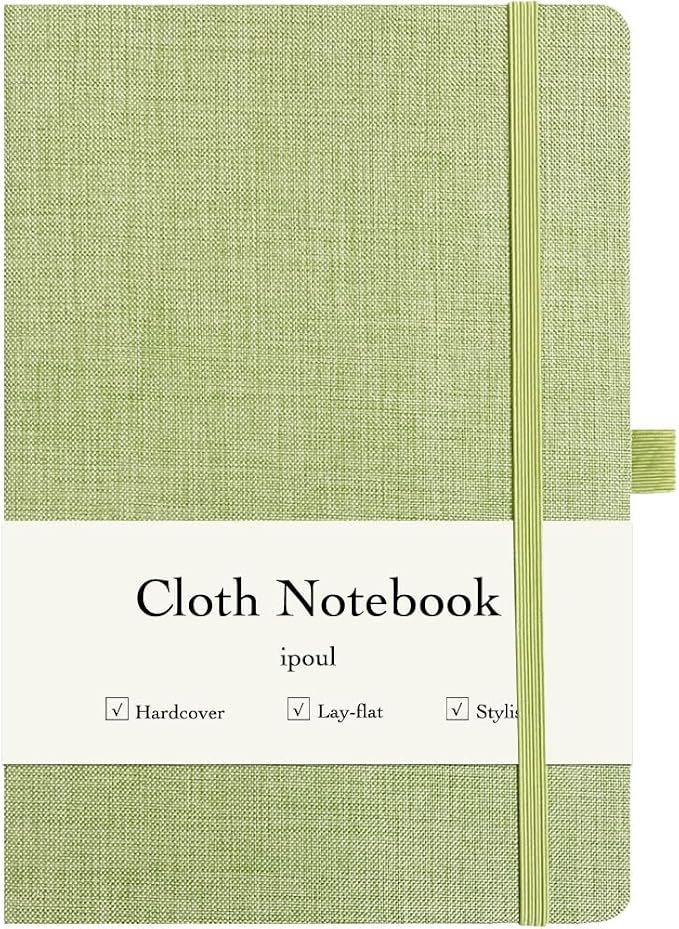 ipoul A5 Notebook, Linen Journal, Lined Page, Journal by ipoul