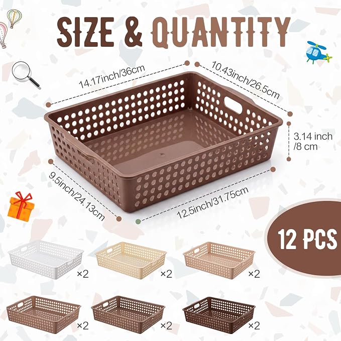 Geetery 12 Pack Classroom Storage Baskets - Image 2