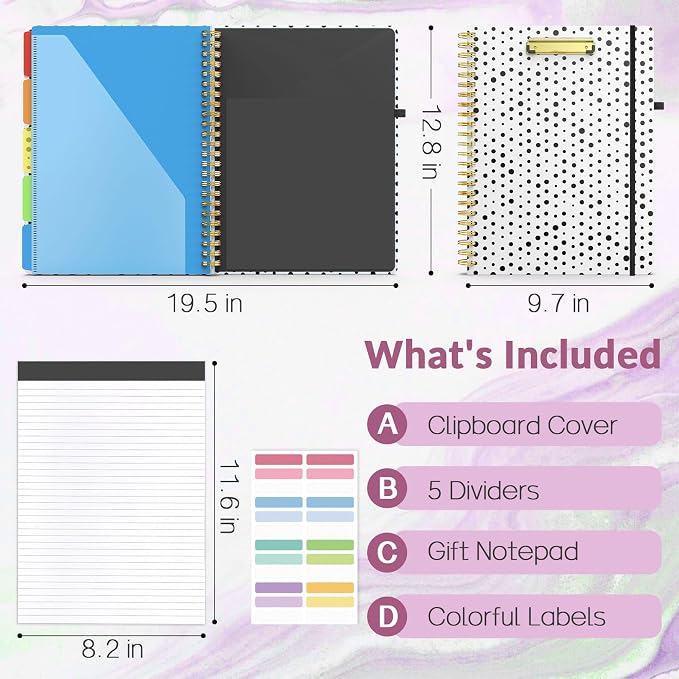 Sooez Clipboard with Refillable Notepad, Clipboard Folder with 10 Storage - Image 2