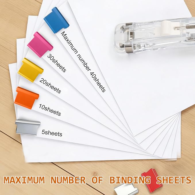 Portable Binder Clip Stapler, Reusable Push Clip Dispenser, Paper Clamps & - Image 6
