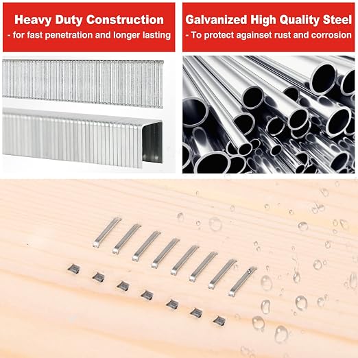 SHALL Heavy Duty T50 Staples and 18GA Brad Nails Combo Kit, 8000-Count - Image 3