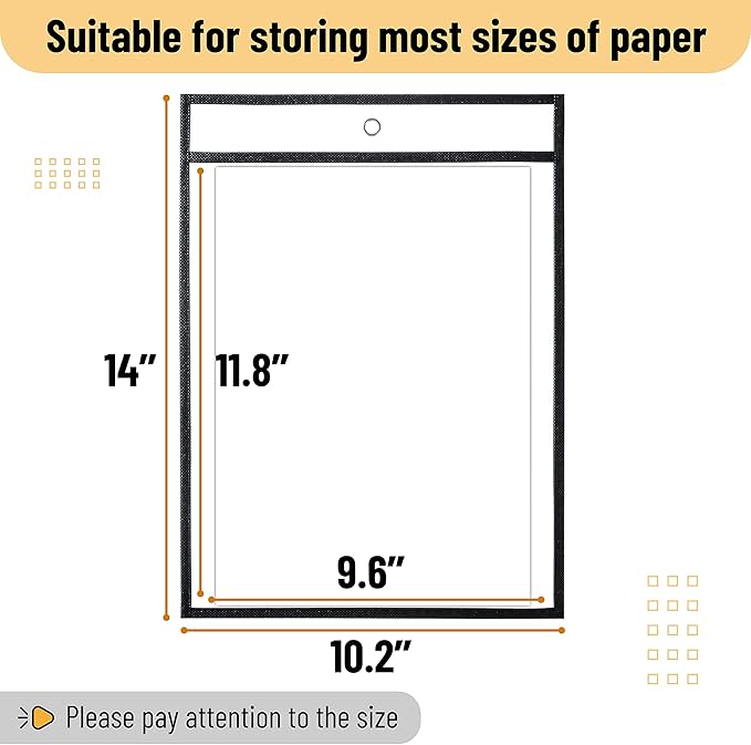 Mr. Pen- Reusable Dry Erase Pocket Sleeves, 10.2" x 14", 6 Pack, Ticket Holders - Image 3