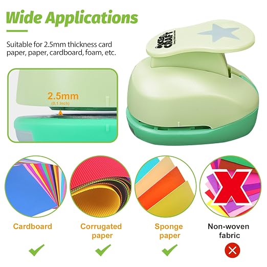UCEC Star Hole Paper Punch, Star Lever Puncher - Image 4