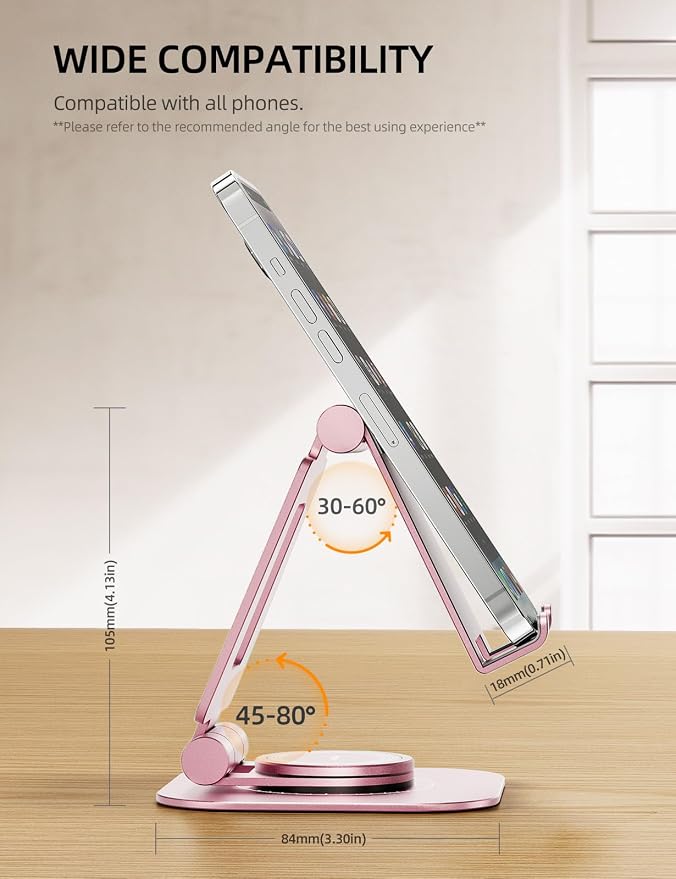 Nulaxy Rotatable Cell Phone Stand, Fully Adjustable Foldable Desktop Phone - Image 4