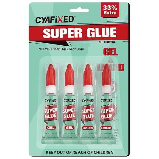 Super Glue Gel & Liquid, Single Use Strong Cyanoacrylate Adhesive by CYAFIXEDSUPERGLUE