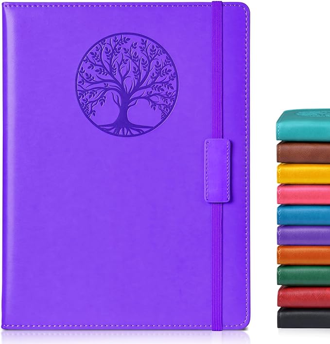 Lined Journal Notebook for Women Men,256 Pages B5 Large Hardcover Leather Journals for Writing,Travel,Business,Work,School,College Ruled Notebooks for Note Taking,Diary Notepad 7.8"×10.2"-DeskLoop Office