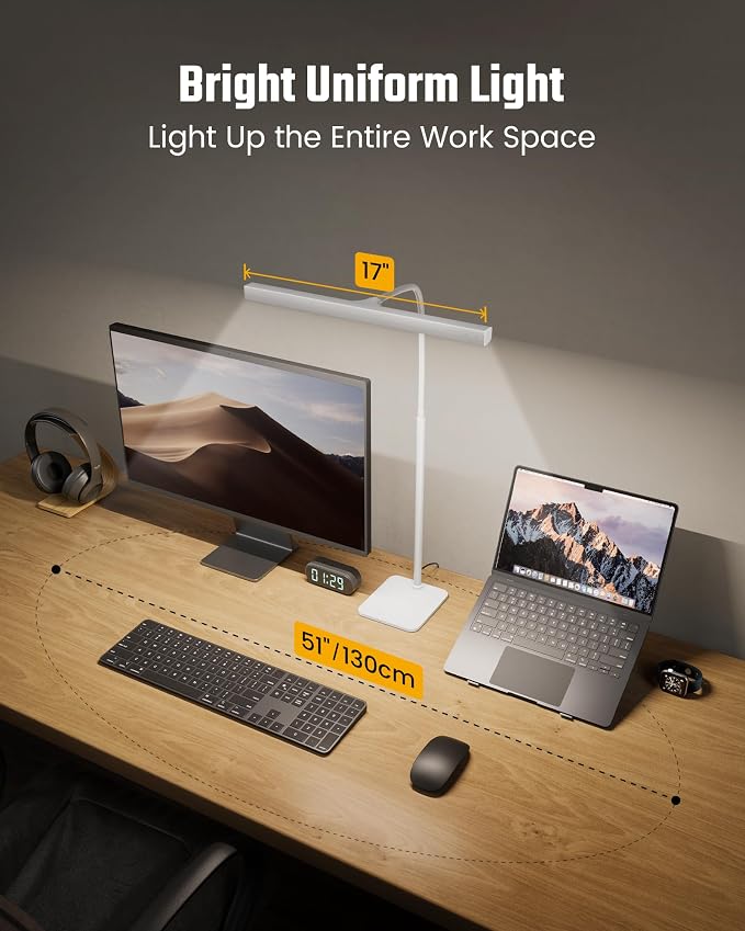SUPERDANNY LED Desk Lamp for Home Office, Eye-Caring Desk Light - Image 2