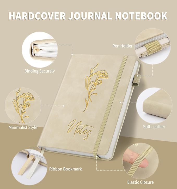 Lined Journal Notebook for Women Men, A5 Hardcover Leather Journals for Writing - Image 2