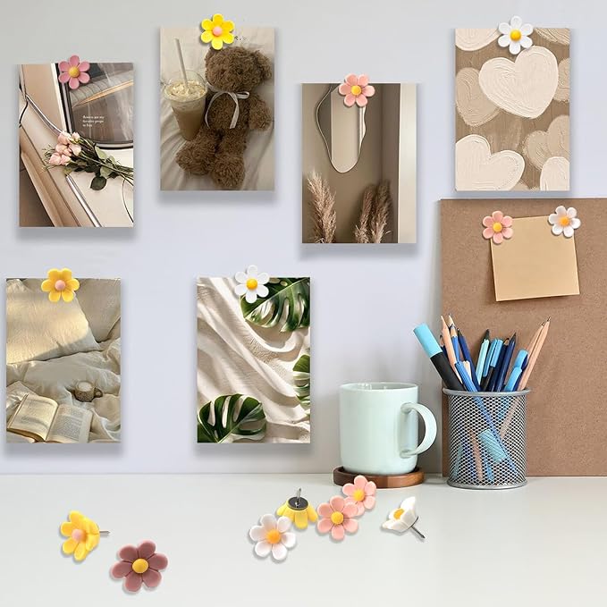 40PCS Flower Push Pins Cute Decorative Thumb Tacks - Image 6