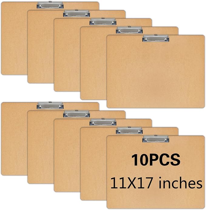 10 PCS Extra Large 11x17 Clipboard, Wood Cleats by SENJUNSAFE