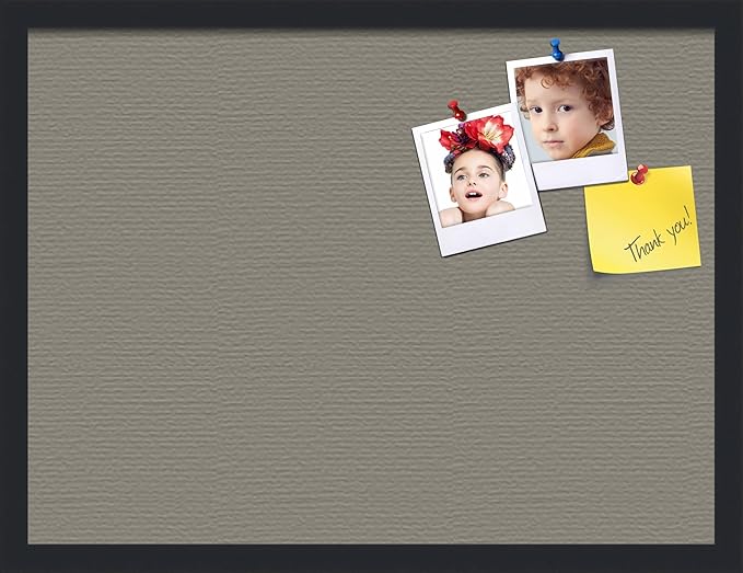 PinPix 24x18 Inch Cork Bulletin Board. This Decorative Framed Pin Board Comes with Pewter Design and a Satin Black Frame. Ideal for Home Office Decor or Message Board (PinPix-1812)-DeskLoop Office