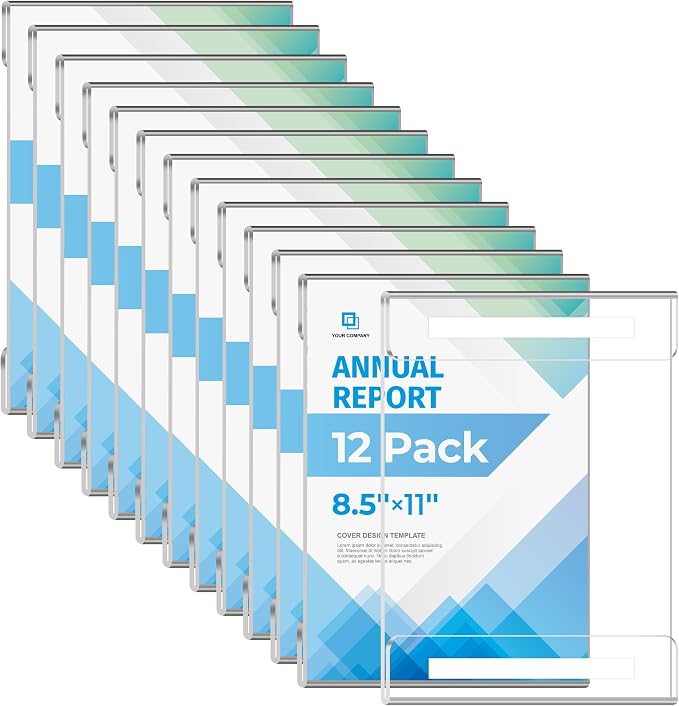 12 Pack 8.5x11 Acrylic Sign Holder Wall Mount, Plastic Wall Signs Acrylic Frame by DECOHOBO