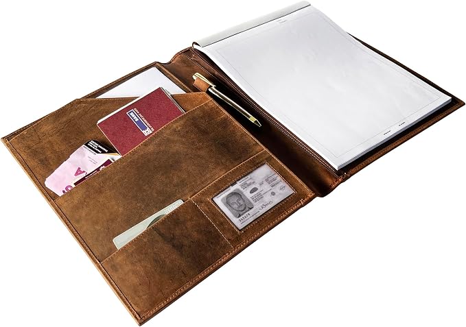 Leather Business Portfolio by Rustic Town | A4 Conference Folder Gift - Image 4
