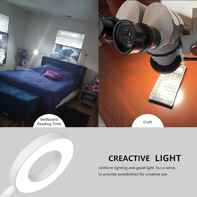 Woputne Desk Clip on Lamp for Reading Home Office, - Image 5