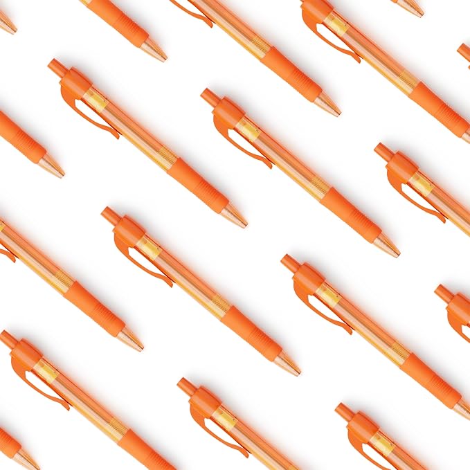 deegtran Pens Bulk, 30 Pack No Bleed Orange Ink Click Pens - Image 6