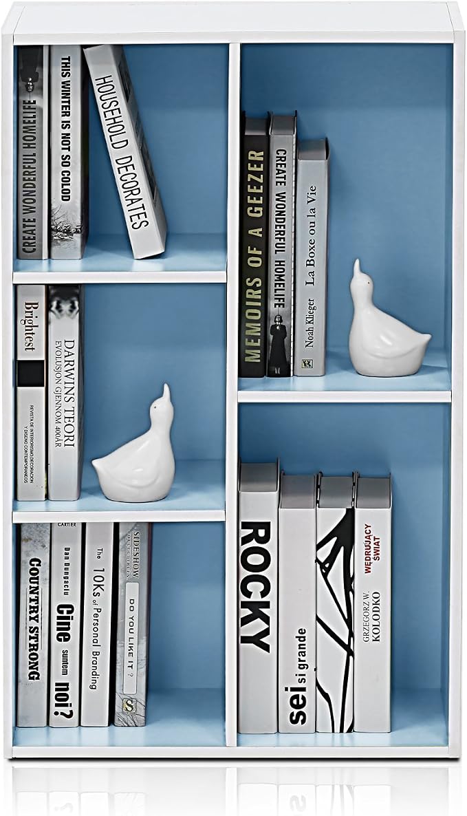 Furinno LUDER Book Shelf, 5-Cube Bookshelf, Reversible Bookcase, 9.4 x 19.5 x - Image 6