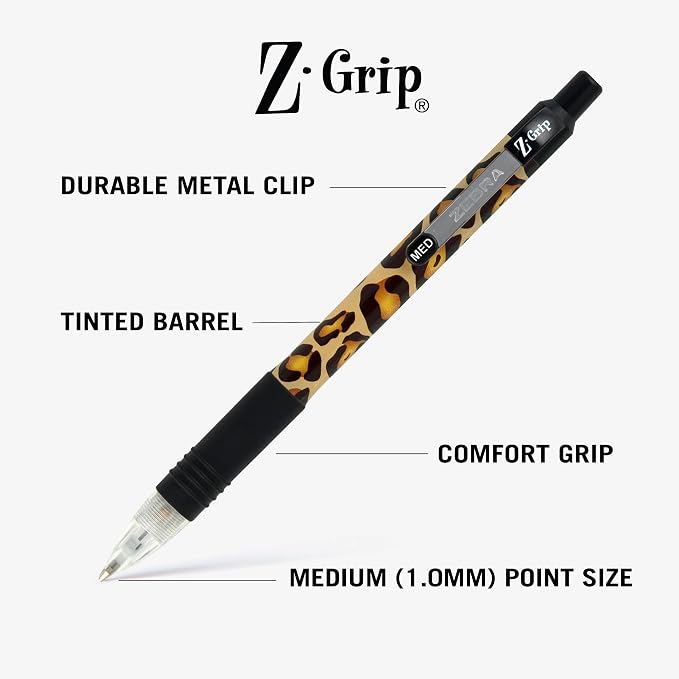 Zebra Pen Z-Grip Retractable Ballpoint Pen, Smooth-Flowing Black Ink, 1.0mm - Image 2