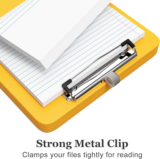 Piasoenc Small Clipboard with Storage, Clip Board with Pen Holder, School & - Image 4