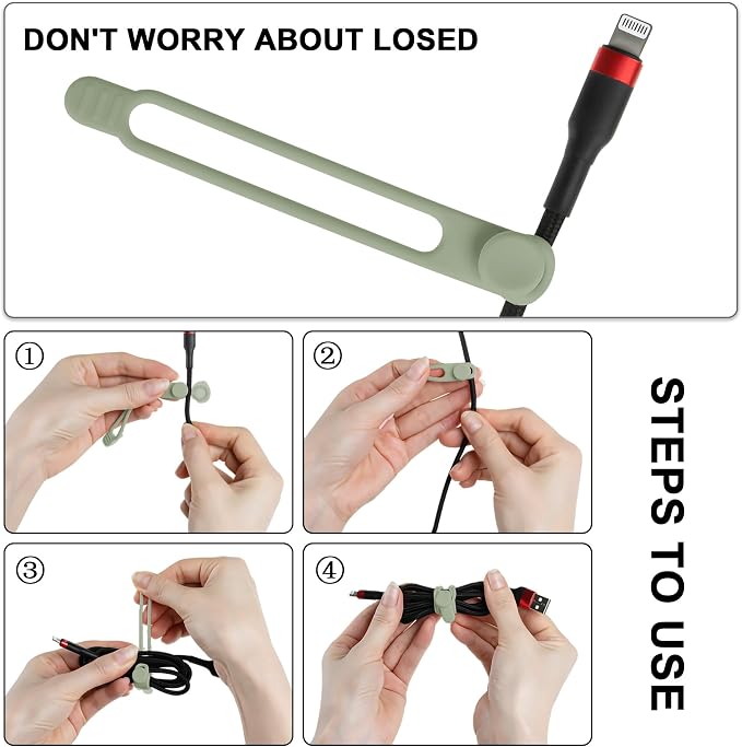 30Pcs Nearockle Silicone Cable Ties - Image 3