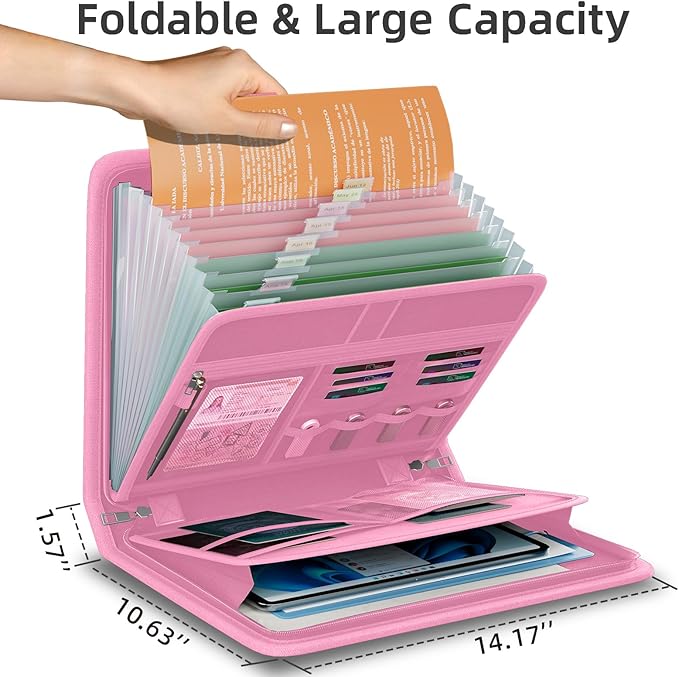 Fireproof Accordion File Organizer, Portable Expanding File Folder - Image 7
