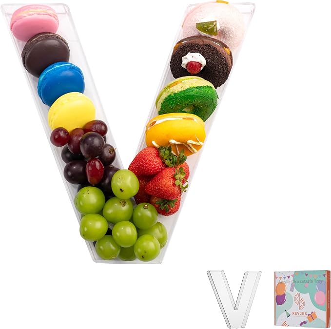 11" Clear Acrylic Letter & Number Charcuterie Tray-Reusable Fillable Alphabet by kevjes