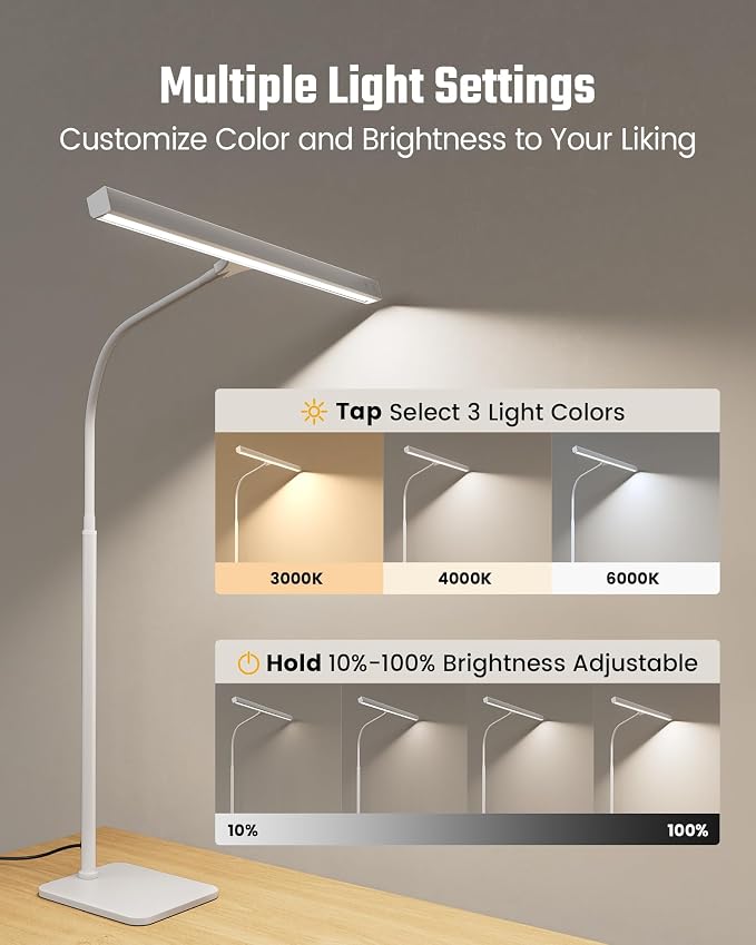 SUPERDANNY LED Desk Lamp for Home Office, Eye-Caring Desk Light - Image 5