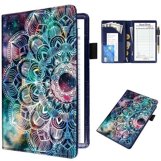 Cute Server Books for Waitress Waiter, Leather Guest Book Note Pad by WAVEYU
