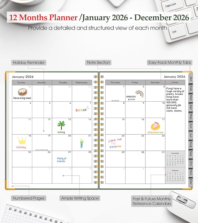 2026 Planner, Weekly and Monthly Calendar Planner from January 2026 - Image 2