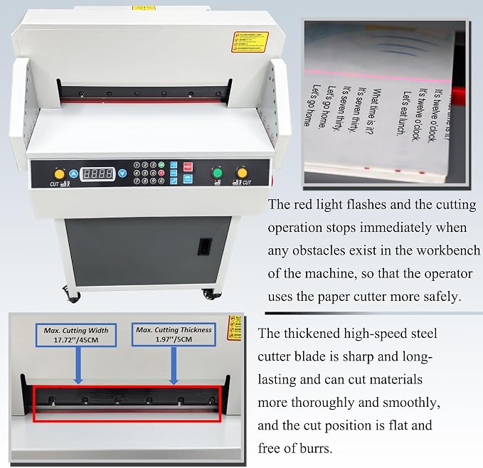17.72'' Electric Paper Cutter High Precision Stack Paper Cutting Machine - Image 4