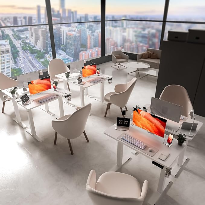 35 * 20 Electric Standing Desk, Adjustable Height Sit Stand Up Desk, Motorized Home Office Computer Gaming Workstation Desk-DeskLoop Office