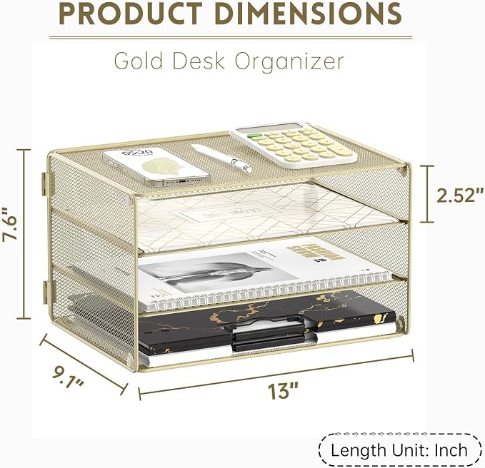DALTACK 3 Tier Letter Tray Paper Organizer - Image 7