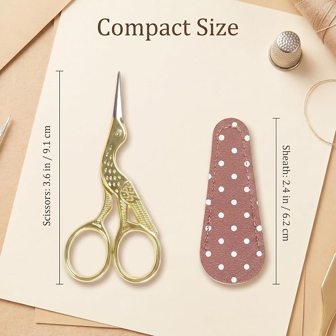 BIHRTC 3.6inch Little Embroidery Scissors Sharp Stainless Steel Tip Cross - Image 2