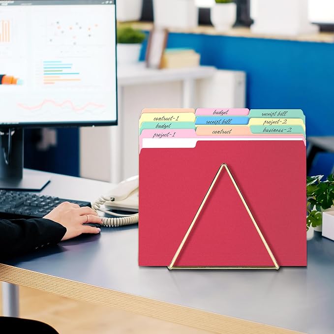 SUNEE File Folders Letter Size Red, 100 Pack Manilla Folders 8.5 x 11 1/3-Cut - Image 7