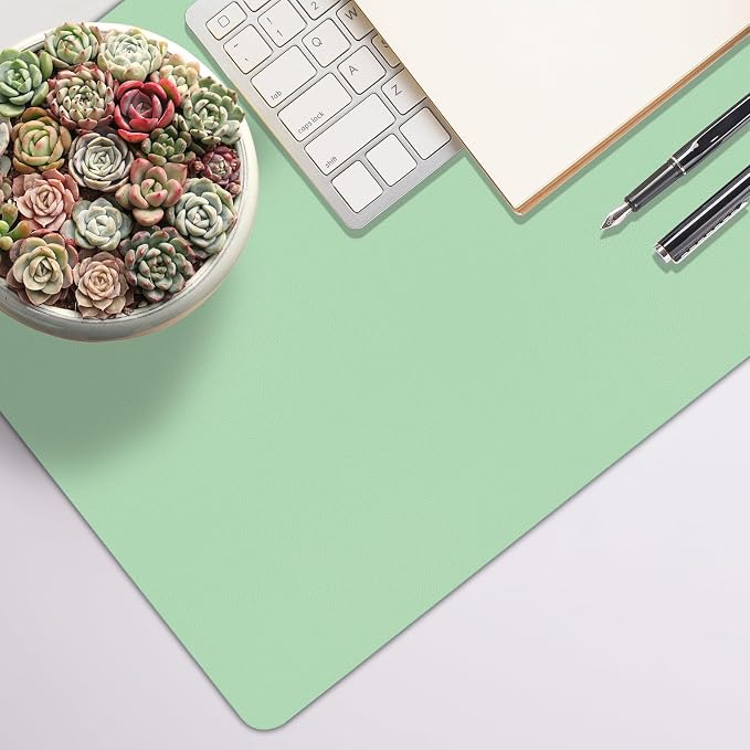 Desk Pad Mat, Leather Green Desk Mat - Image 5