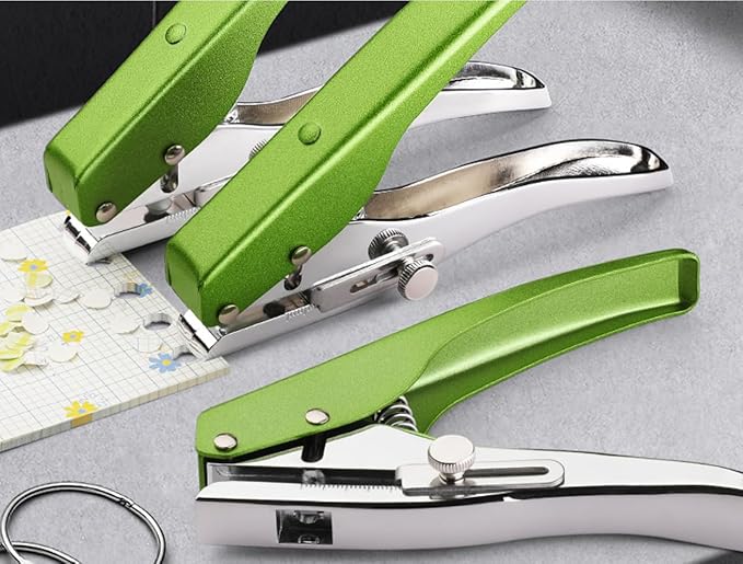 Hole Punch, Heavy Duty Hole Puncher Single Hole Punch Handheld Paper Punch Hole Puncher Single Small Hole Punch One Hole Punch for Paper Crafts Cards Tags Scrapbook- 1/4 inch-6mm-DeskLoop Office