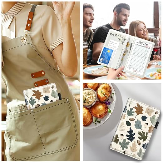 Cute Server Books for Waitress Waiter, Leather Guest Book Note Pad - Image 7