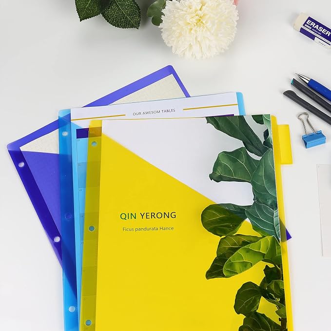 Plastic Binder Dividers with One Front Pocket and Tab Binder Divider - Image 7