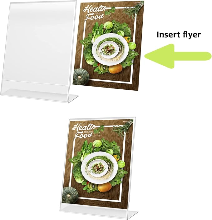 Lechay 8.5 x 11 inches Clear Table Menu Display Stand Desktop Display Stand - Image 5