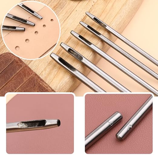 10 Pcs Leather Hole Punch Tool Set, 0.5mm-3.5mm Round Belt Hole Puncher - Image 6