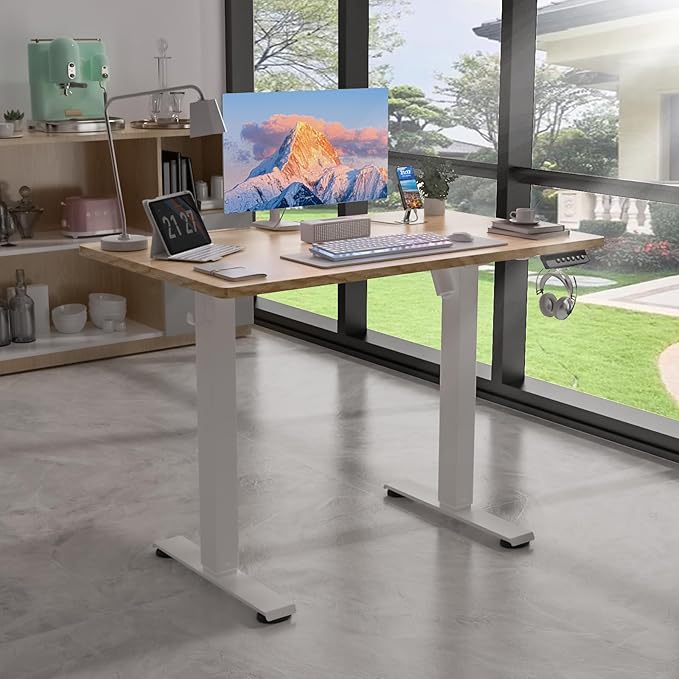 40 * 24 Electric Standing Desk, Adjustable Height Sit Stand Up Desk, Motorized Home Office Computer Gaming Workstation Desk-DeskLoop Office