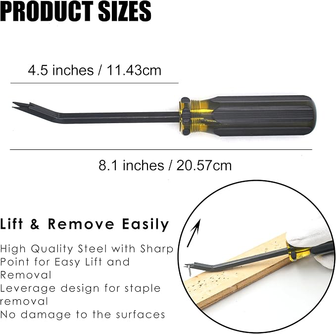 Heavy Duty Staple Remover with Double Pronged Head, Tack Puller Industrial - Image 3