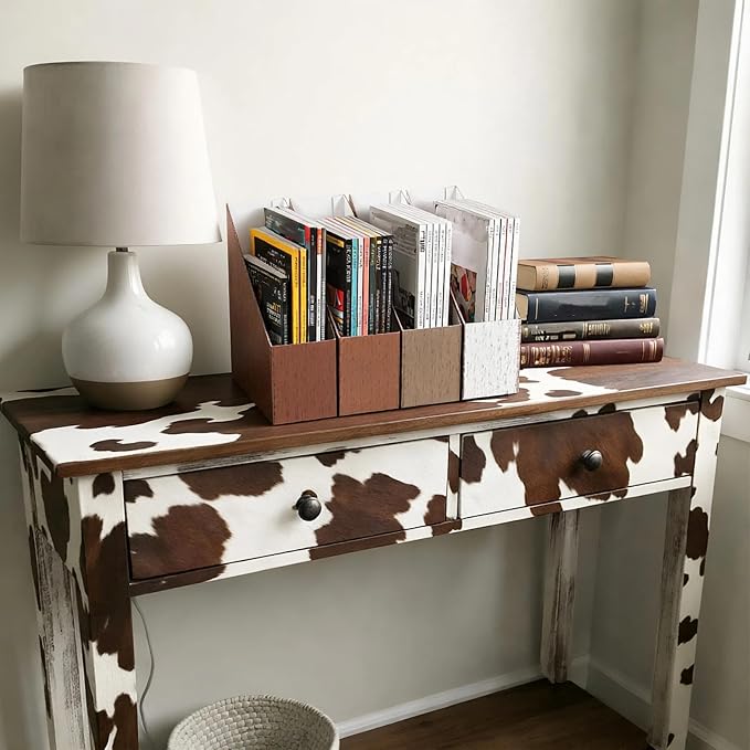 AmazingSpark Set of 4 Highland Cattle Magazine Holder Decorative Foldable - Image 5