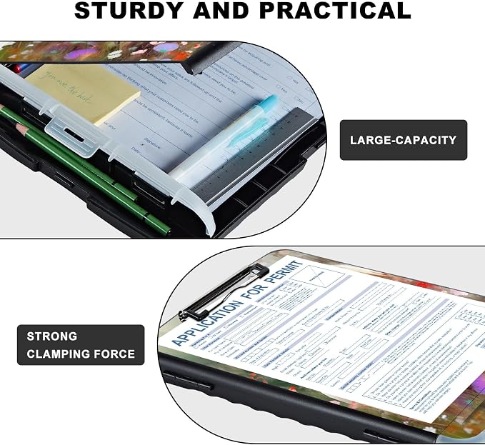 Clipboard with Storage, Heavy Duty Plastic Storage Clipboard with Low Profile - Image 3