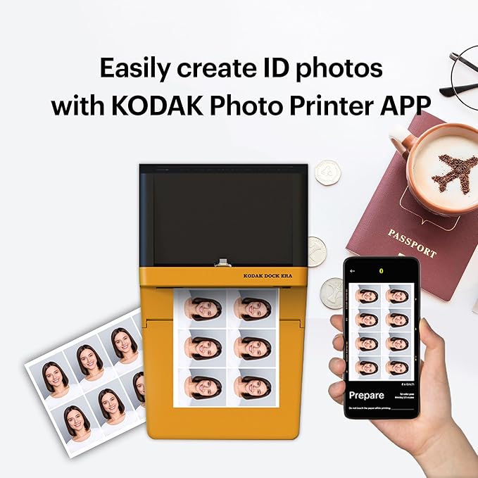 KODAK Dock ERA Plus 4PASS Instant Photo Printer (4x6) (Printer + Initial 10 Sheets + 80 Sheets + Accessories)-DeskLoop Office