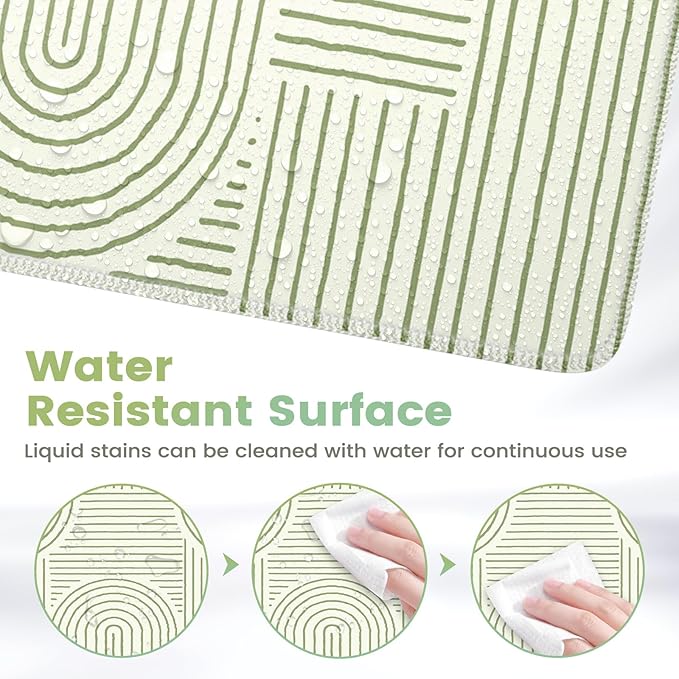 iCasso Green Desk Matt for Desktop, Cute Desk Pad Mat, Large Mouse Pad - Image 5