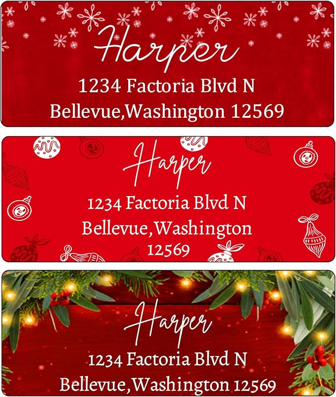 Christmas Return Address Labels Personalized by LINMAGCO