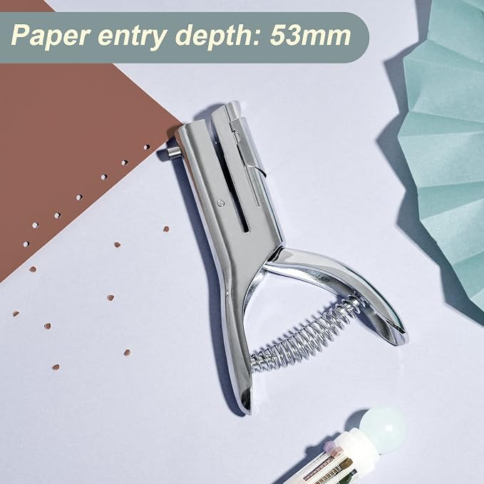 Chumia 2 Pcs Heavy Duty Hole Punch 2" Long Reach 1/8 Inch Paper Single One Hole - Image 3
